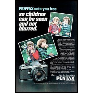 1978 Pentax Sets You Free Vintage Print Ad Children Photos